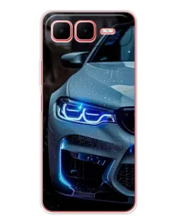 Чехол для Infinix Smart 10 Plus с картинкой «Взгляд BMW с синими фарами»