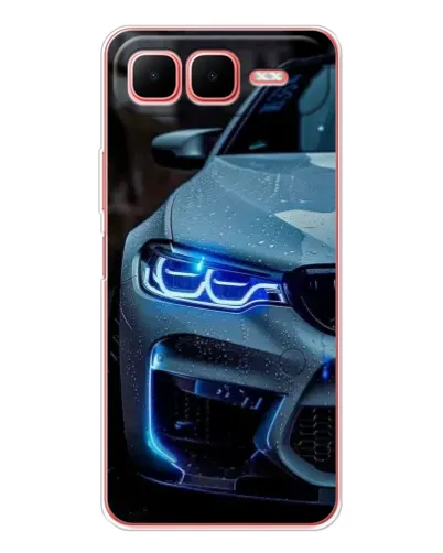 Чехол для Infinix Smart 10 Plus с картинкой «Взгляд BMW с синими фарами»