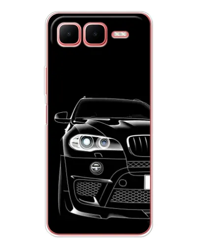 Чехол для Infinix Smart 10 Plus с картинкой «Темный силуэт BMW»