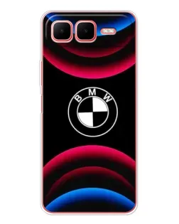 Чехол для Infinix Smart 10 Plus с картинкой «Логотип BMW и неоновые дуги»