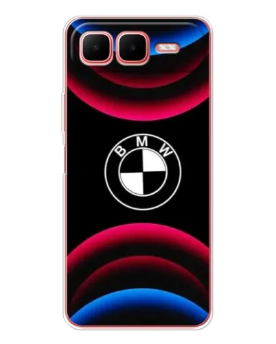 Чехол для Infinix Smart 10 Plus с картинкой «Логотип BMW и неоновые дуги»