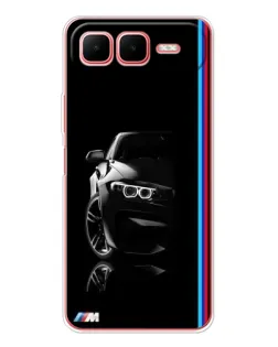Чехол для Infinix Smart 10 Plus с картинкой «Силуэт BMW в темноте»