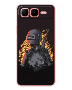 Чехол для Infinix Smart 10 Plus с картинкой «PUBG — огненный силуэт»