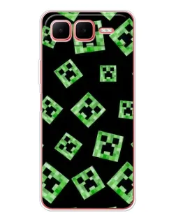 Чехол для Infinix Smart 10 Plus с картинкой «Паттерн с криперами» Чехол для Infinix Smart 10 Plus с картинкой «Паттерн с криперами»