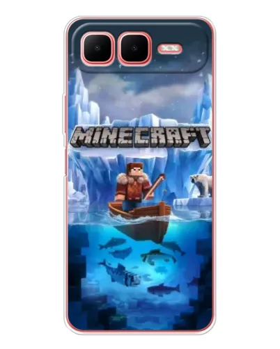 Чехол для Infinix Smart 10 Plus с картинкой «Minecraft ледяной мир»