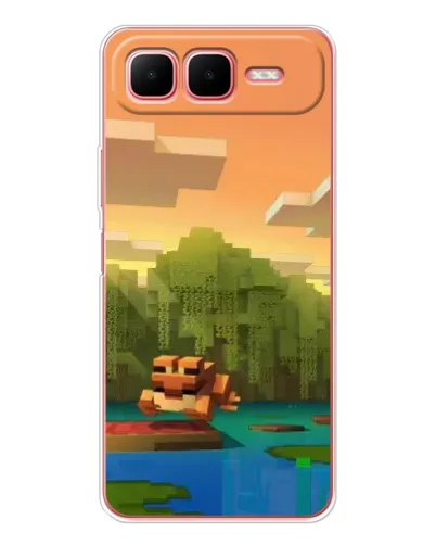 Чехол для Infinix Smart 10 Plus с картинкой «Майнкрафт закат солнца»