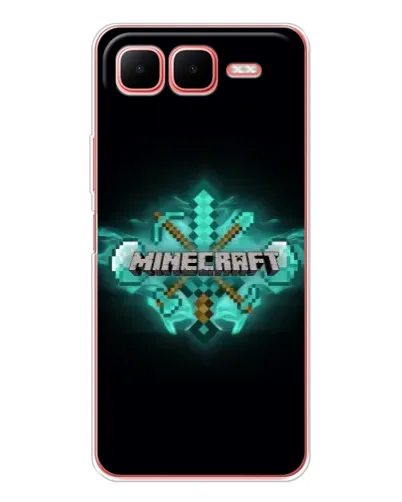 Чехол для Infinix Smart 10 Plus с картинкой «Minecraft Diamond лого»