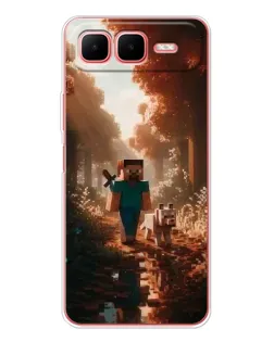 Чехол для Infinix Smart 10 Plus с картинкой «Стив в лесу» Чехол для Infinix Smart 10 Plus с картинкой «Стив в лесу»