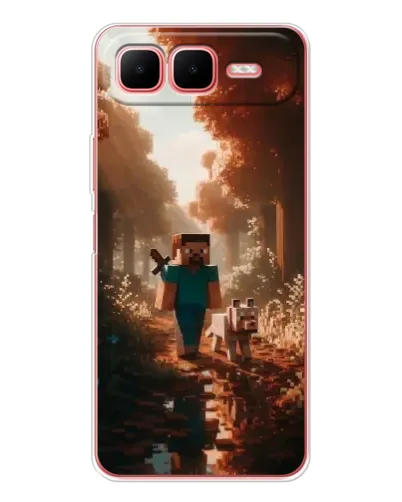 Чехол для Infinix Smart 10 Plus с картинкой «Стив в лесу»