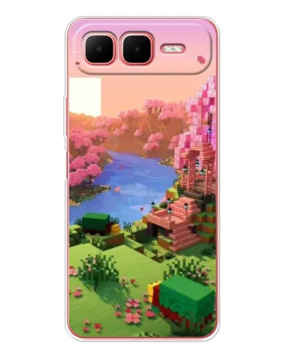 Чехол для Infinix Smart 10 Plus с картинкой «Розовое дерево Minecraft»