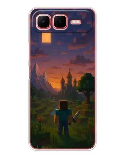 Чехол для Infinix Smart 10 Plus с картинкой «Стив у башни»