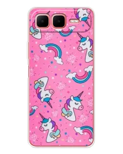 Чехол для Infinix Smart 10 Plus с картинкой «Unicorn паттерн розовый»