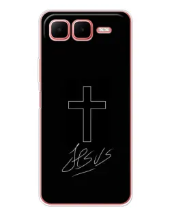 Чехол для Infinix Smart 10 Plus с картинкой «Графический крест Jesus»