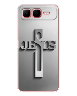 Чехол для Infinix Smart 10 Plus с картинкой «Металлический крест Jesus»