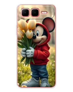 Чехол для Infinix Smart 10 Plus с картинкой «Микки с тюльпанами»
