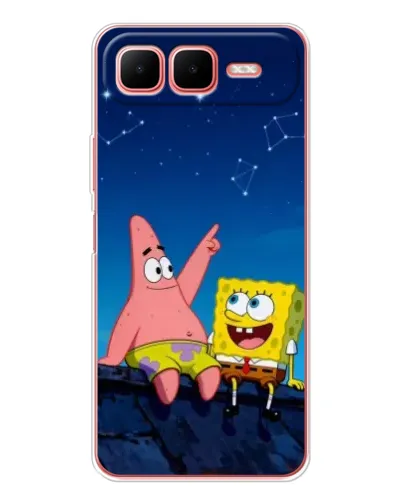 Чехол для Infinix Smart 10 Plus с картинкой «Губка Боб и Патрик ночью» Чехол для Infinix Smart 10 Plus с картинкой «Губка Боб и Патрик ночью»