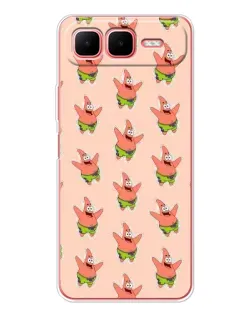 Чехол для Infinix Smart 10 Plus с картинкой «Патрик Стар паттерн»