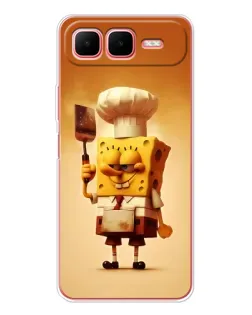 Чехол для Infinix Smart 10 Plus с картинкой «Губка Боб повар»