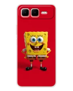 Чехол для Infinix Smart 10 Plus с картинкой «Спанч Боб на красном»