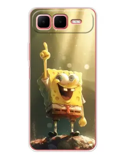Чехол для Infinix Smart 10 Plus с картинкой «Сияющий Спанч Боб»