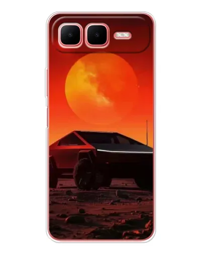Чехол для Infinix Smart 10 Plus с картинкой «Cybertruck на Марсе»