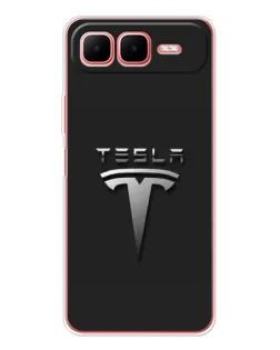 Чехол для Infinix Smart 10 Plus с картинкой «Стальной логотип Tesla»