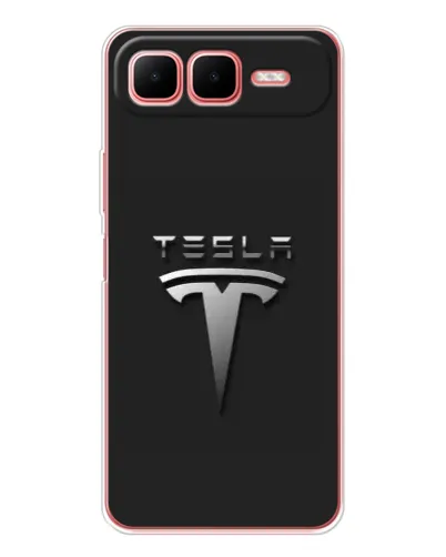 Чехол для Infinix Smart 10 Plus с картинкой «Стальной логотип Tesla»