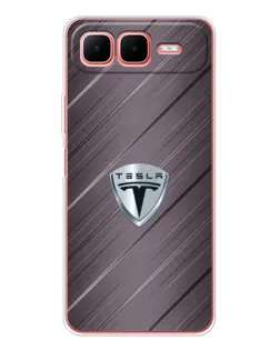 Чехол для Infinix Smart 10 Plus с картинкой «Металлическая текстура Tesla»