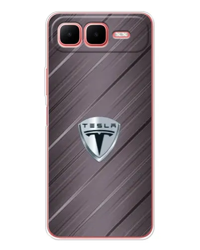Чехол для Infinix Smart 10 Plus с картинкой «Металлическая текстура Tesla»