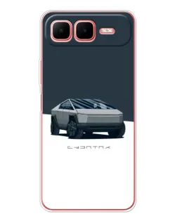 Чехол для Infinix Smart 10 Plus с картинкой «Серебристый Cybertruck Tesla»