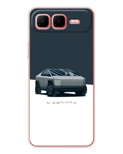 Чехол для Infinix Smart 10 Plus с картинкой «Серебристый Cybertruck Tesla»