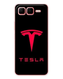 Чехол для Infinix Smart 10 Plus с картинкой «Tesla Red Logo»
