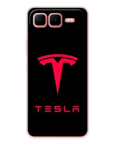 Чехол для Infinix Smart 10 Plus с картинкой «Tesla Red Logo»
