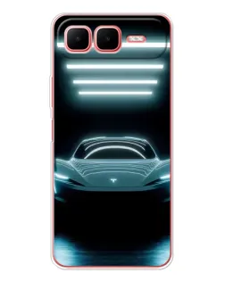 Чехол для Infinix Smart 10 Plus с картинкой «Tesla в неоне»