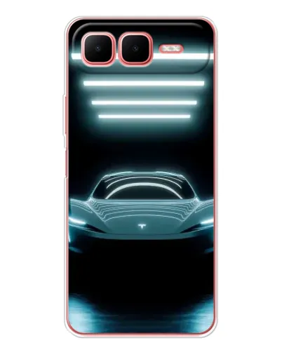 Чехол для Infinix Smart 10 Plus с картинкой «Tesla в неоне»