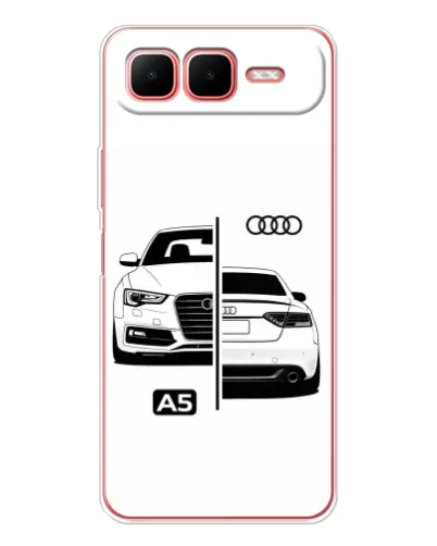 Чехол для Infinix Smart 10 Plus с картинкой «Audi — контрастный дизайн»
