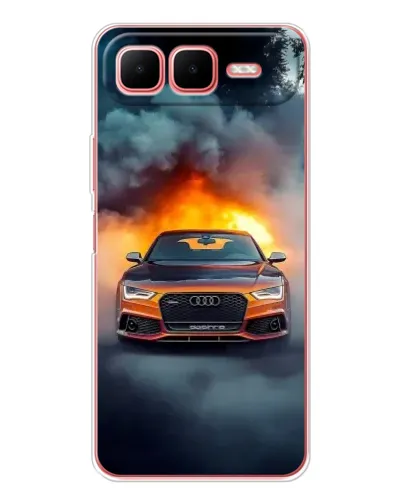 Чехол для Infinix Smart 10 Plus с картинкой «Audi в огненном дыму»