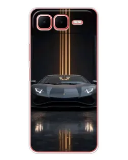 Чехол для Infinix Smart 10 Plus с картинкой «Lamborghini золотые линии»