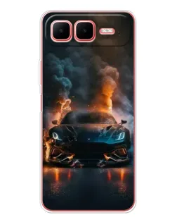 Чехол для Infinix Smart 10 Plus с картинкой «Lamborghini дымная эстетика»