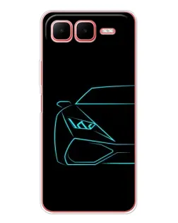 Чехол для Infinix Smart 10 Plus с картинкой «Голубой силуэт Lamborghini»