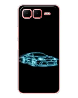 Чехол для Infinix Smart 10 Plus с картинкой «Неоновый контур Lamborghini»