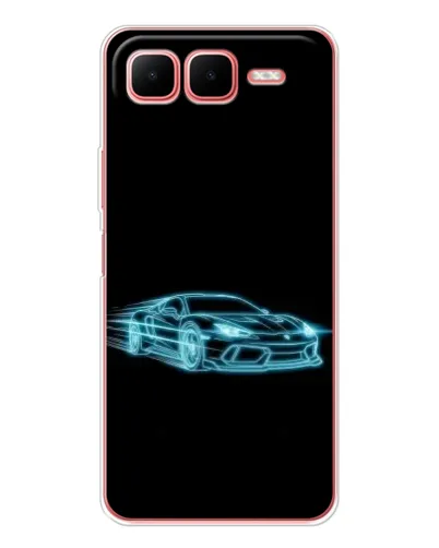 Чехол для Infinix Smart 10 Plus с картинкой «Неоновый контур Lamborghini»