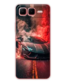 Чехол для Infinix Smart 10 Plus с картинкой «Lamborghini красный дым»