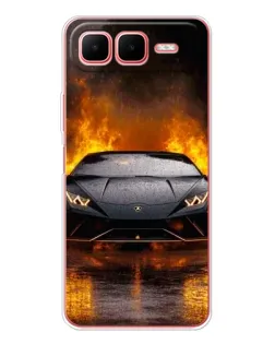Чехол для Infinix Smart 10 Plus с картинкой «Lamborghini в огне»