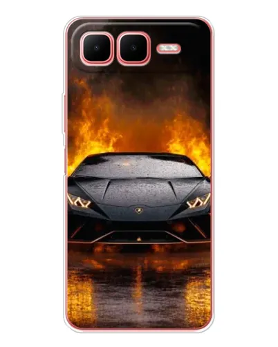 Чехол для Infinix Smart 10 Plus с картинкой «Lamborghini в огне»