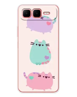 Чехол для Infinix Smart 10 Plus с картинкой «Pusheen трио»