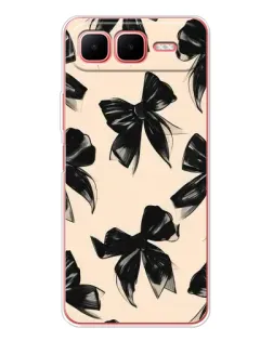 Чехол для Infinix Smart 10 Plus с картинкой «Паттерн черные банты»