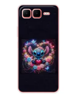 Чехол для Infinix Smart 10 Plus с картинкой «Stitch в цветах» Чехол для Infinix Smart 10 Plus с картинкой «Stitch в цветах»