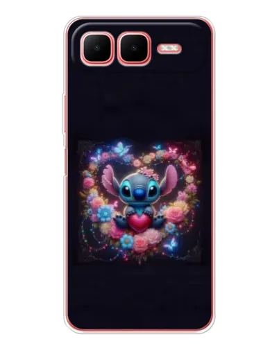 Чехол для Infinix Smart 10 Plus с картинкой «Stitch в цветах»