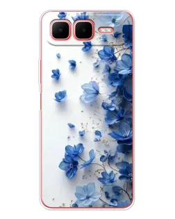 Чехол для Infinix Smart 10 Plus с картинкой «Голубой цветочный каскад» Чехол для Infinix Smart 10 Plus с картинкой «Голубой цветочный каскад»